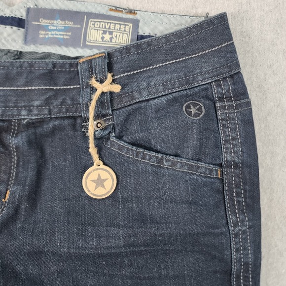 Converse One Star Bootcut Jeans Womens 6 Blue Dark Wash Mid Rise Denim 30x33 - Picture 4 of 16